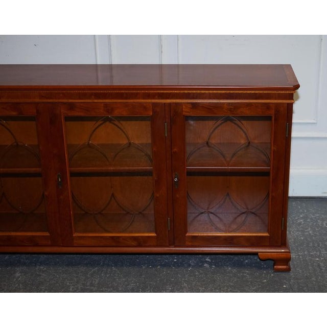 Vintage Glazed Bookcase in Yew Wood For Sale - Image 4 of 18