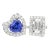 18k White gold Toi Et Moi Ring Diamond and Heart Shape Tanzanite, Size 6 For Sale