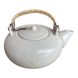 1920s Japanese Kyushu Style White Matte Teapot