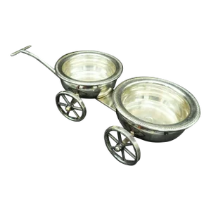 Antique Sheffield Silver Plate Twin Wine Wagon Coasters 1820 Georgian Style