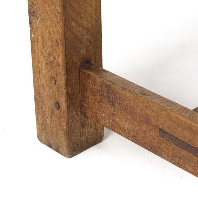 Mid-Century Rustic Brutalist Oak Dining Table, 1960s For Sale - Image 9 of 12
