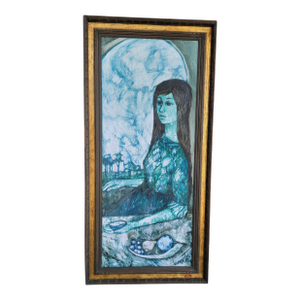 Female Figure Mid-Century Modern Painting