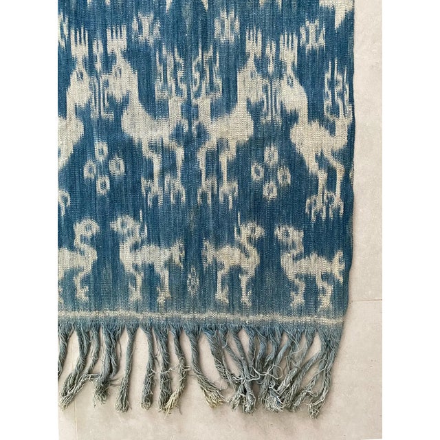 Indigo Blue Ikat Textile From Sumba Island, Indonesia For Sale - Image 6 of 9