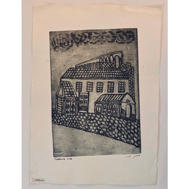 Dora Szampanier, Etching of destroyed synagogue - Lwow, Poland For Sale In Miami - Image 6 of 6