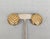 American Vintage 1980s Signed Givenchy Round Domed Goldtone Scales Pierced Earrings-2 Pieces For Sale - Image 3 of 6