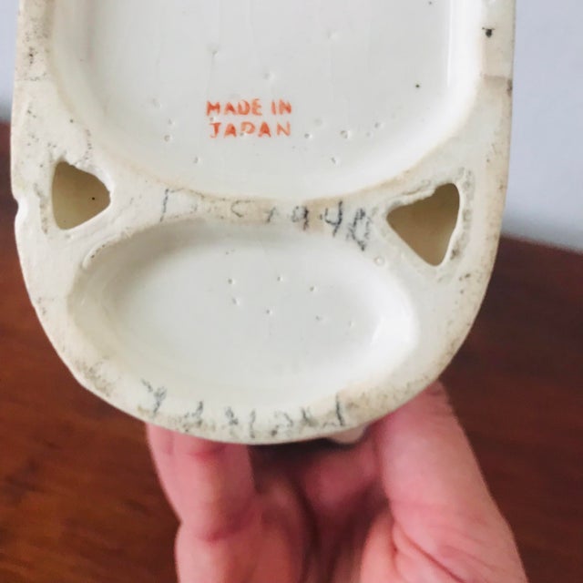 Early 20th Century Vintage Porcelain Girl and Schnauzer/Airedale Dog Figurine, Made in Japan For Sale - Image 5 of 11