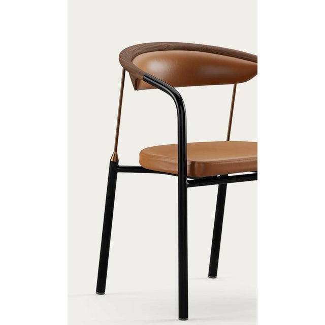 Wood Chairman Chair in Walnut with Upholstery in Cognac by Henrik Tengler for One Collection For Sale - Image 7 of 16