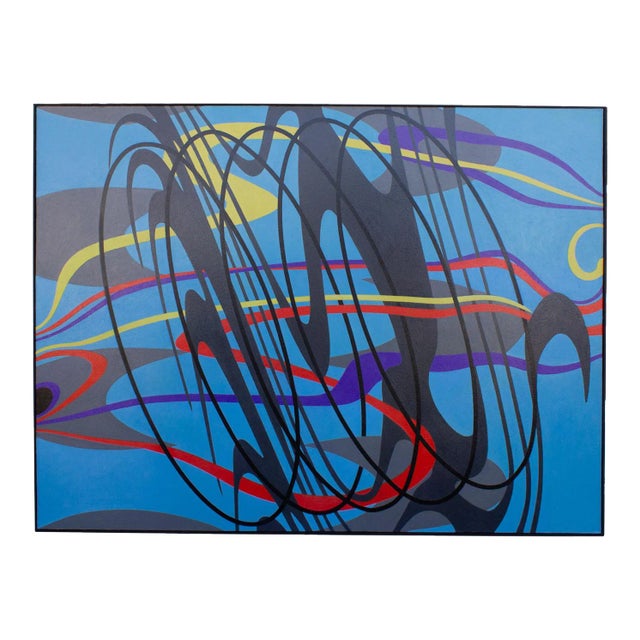 “Fabric of Space #5” Acrylic on Canvas Abstract Painting Signed by James Massena March For Sale
