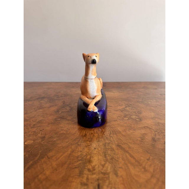 Antique Victorian Staffordshire Greyhound Inkwell, 1860 For Sale - Image 6 of 7