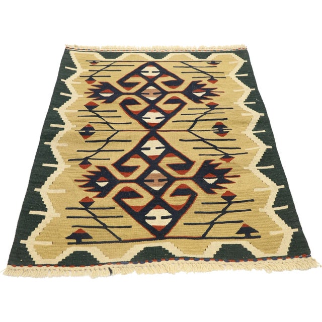 Tribal Vintage Persian Shiraz Kilim Rug - 02'10 X 03'09 For Sale - Image 3 of 9