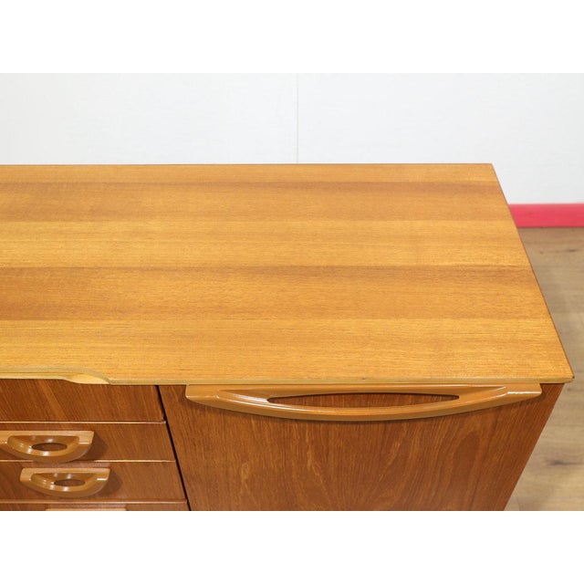 Brown Mid Century Modern Vintage British Teak Sideboard Credenza For Sale - Image 8 of 15