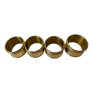 Vintage Heavy Brass Napkin Rings - Set of 4 For Sale