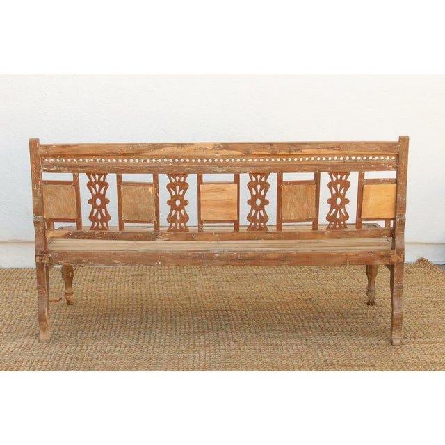 Antique Indian Raj Teak Bench For Sale - Image 14 of 14