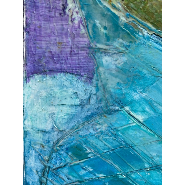 Abstract Floral Original Painting "Still Life in Blue Tones" by Sonia Gold For Sale - Image 10 of 11