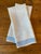 Pair of French Country Vintage Linen Tea Towels in White with Blue Border. Loosely woven linen makes these towels very...