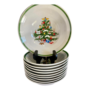 Vintage Christmas Tree Bowls, Set of 10