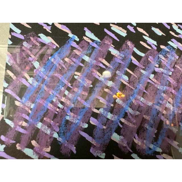 Harris G. Strong " Mardi Grass II " Lithography and Pastel Expressionist Abstract Painting, Framed For Sale - Image 9 of 12