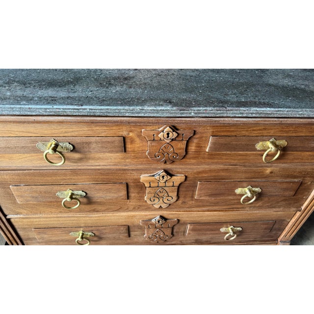 Antique Oak Dresser With Marble Top For Sale In Dallas - Image 6 of 12