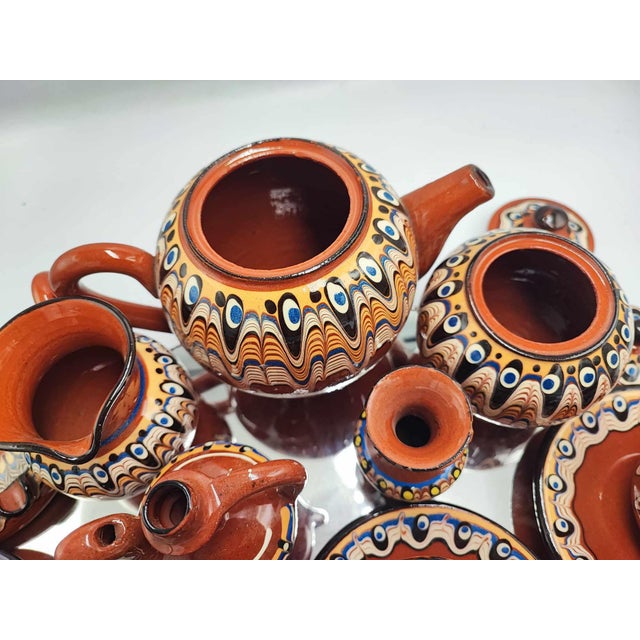 Ceramic Mid-Century Bulgarian Ceramic Coffee Set, 1960s, Set of 18 For Sale - Image 7 of 11