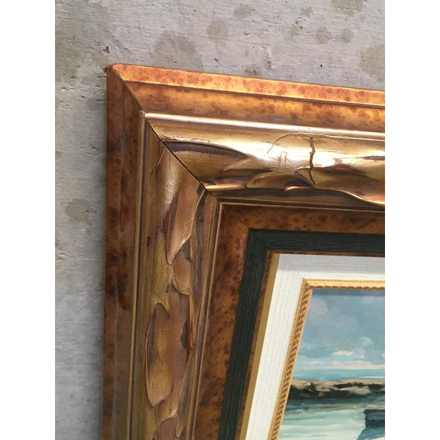 Green 20th Scene of This Time, Sea, Spanish Oil on Canvas, Gonzalez Alacreu For Sale - Image 8 of 9