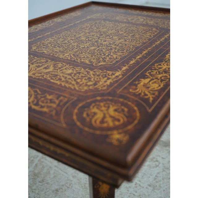 Vintage Italian Marquetry Inlaid Accent Table For Sale - Image 10 of 13