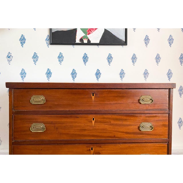 Brown Antique Early 1800s Southern Neoclassical Mahogany Chest of Drawers For Sale - Image 8 of 17