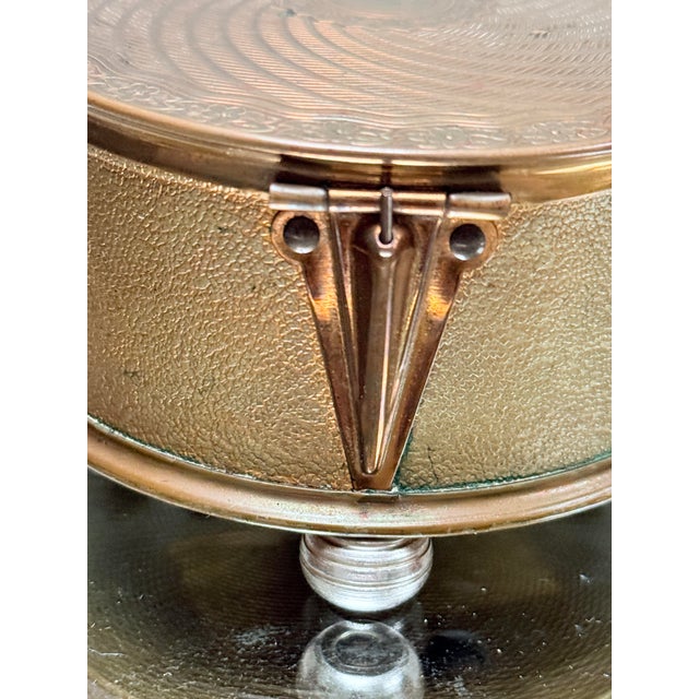 Mid-Century Modern Thorens Musical Brass Powder Box From the 1950s For Sale - Image 4 of 12