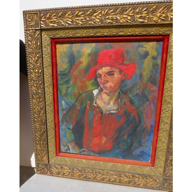 Expressionist Painting Red Hat Boy For Sale In New York - Image 6 of 10
