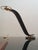 Magnificent and rare Cobra desk lamp by Traso Milano. Italy, 1988. The base is covered in saddle-stitched leather, very...