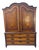 Antique Dutch Marquetry Walnut Linen Press, 1780 For Sale