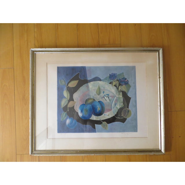 Lithograph " Still Life With Plums "Numbered 195/275 and Signed by Agostini For Sale - Image 4 of 6