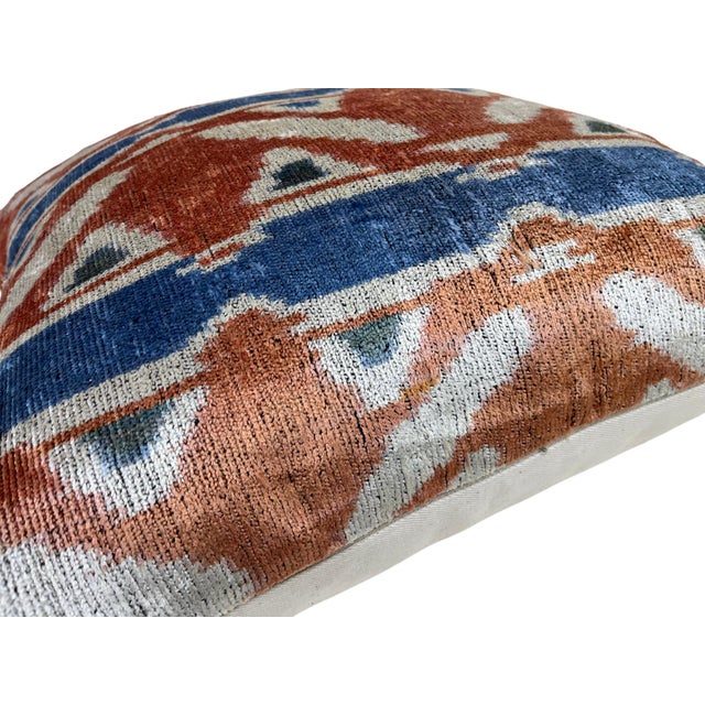 Tribal Velvet Silk Cushion Cover With Boho Design For Sale - Image 3 of 10