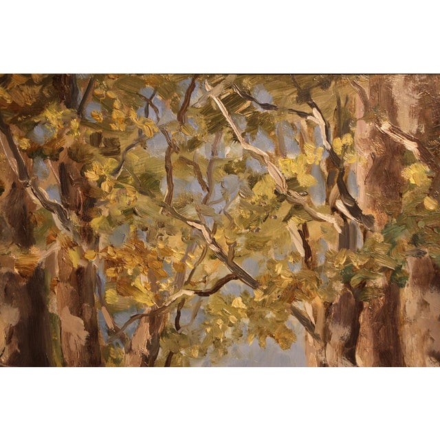 Erich Demmin, Summer Promenade with Figures, 20th Century, Oil on Canvas, Framed For Sale - Image 4 of 9