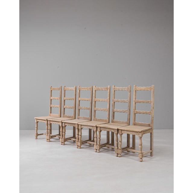 Brown 20th Century French Oak Ladder-Back Dining Chairs - Set of 6 For Sale - Image 8 of 18