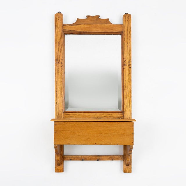 French Wooden Shaving Cabinet with Mirror, 1890s For Sale - Image 12 of 12
