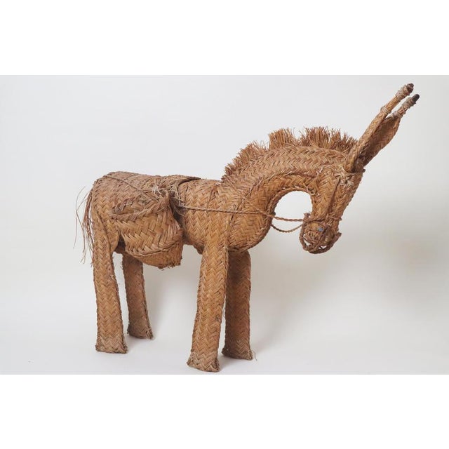 Spanish Hand-Woven Wicker Donkey, 1950s For Sale - Image 6 of 15