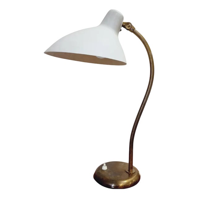 Scandinavian Modern Brass Table or Desk Lamp by Harald Notini for Böhlmarks, 1950s For Sale