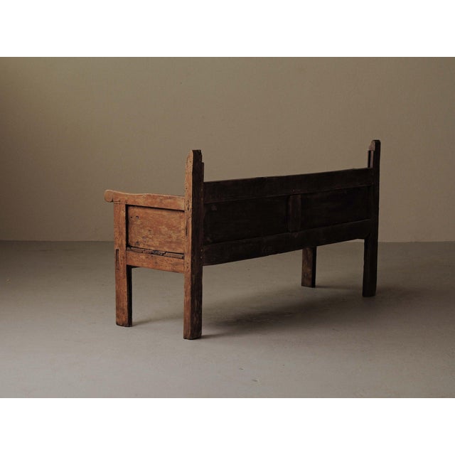 Antique Spanish Mountain Bench in Wood, 1800s For Sale - Image 5 of 17