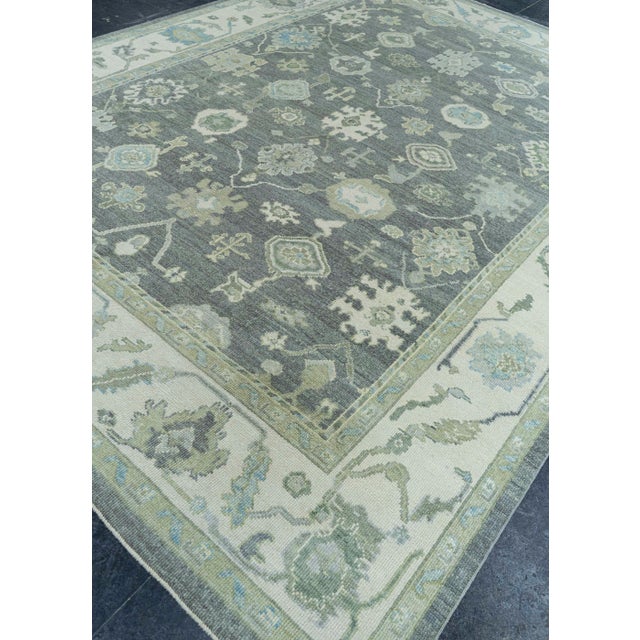 Turkish Turkish Oushak Rug 9'2" x 12'3" #19208 For Sale - Image 3 of 8