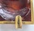 1950s Mid Century Mod Ash Tray Trinket Dish 1950's Amber Onyx and Brass For Sale - Image 5 of 7