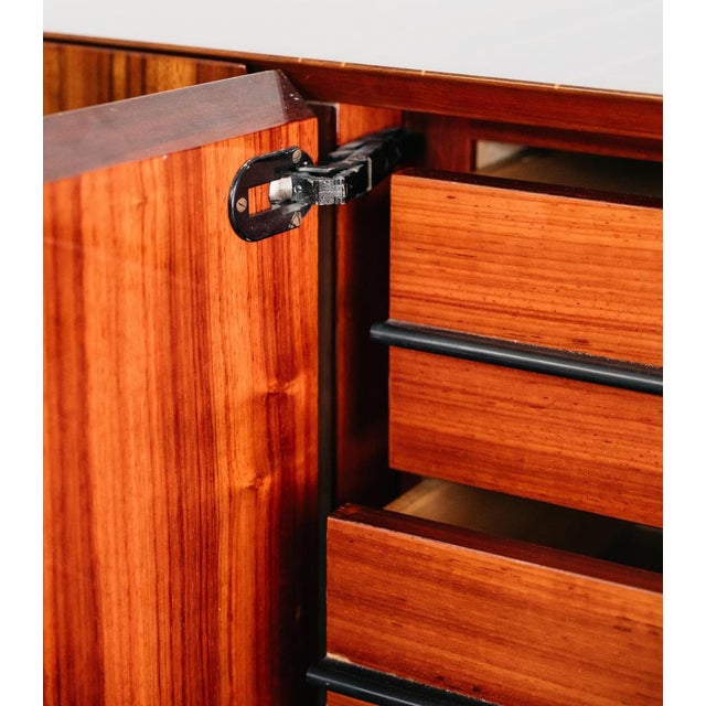 Mid-Century Lacquered Sideboard in Rosewood Zebrawood, 1970s For Sale - Image 12 of 13