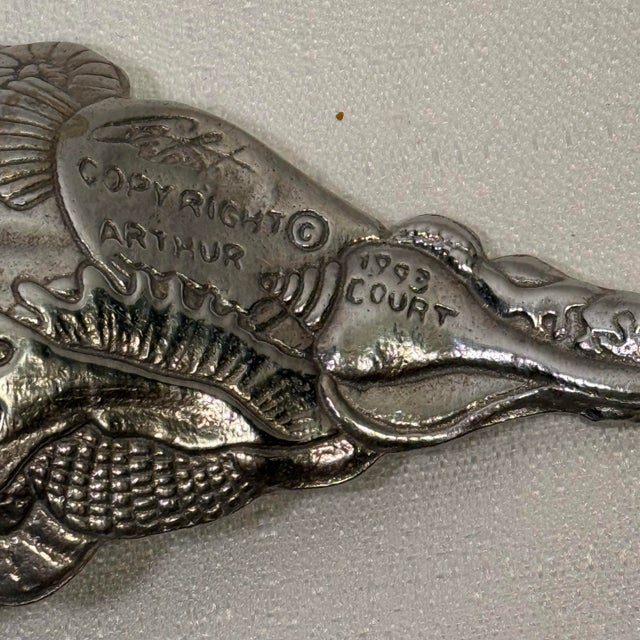Metal Vintage 1993 Arthur Court Marine Life Shell Salad Servers - Pair For Sale - Image 7 of 12