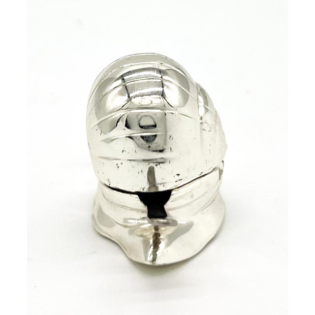 Silver Vintage Wm. A. Rogers Silver-Plated Snail Salt Cellar With Spoon – Mid-Century Whimsical Tableware For Sale - Image 8 of 10