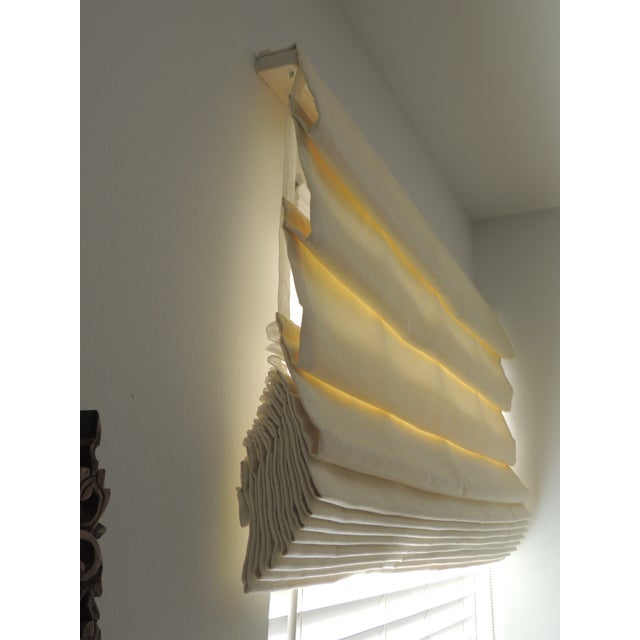 Beige Silk Color Soft Pleated Window Roman Shade For Sale - Image 9 of 10