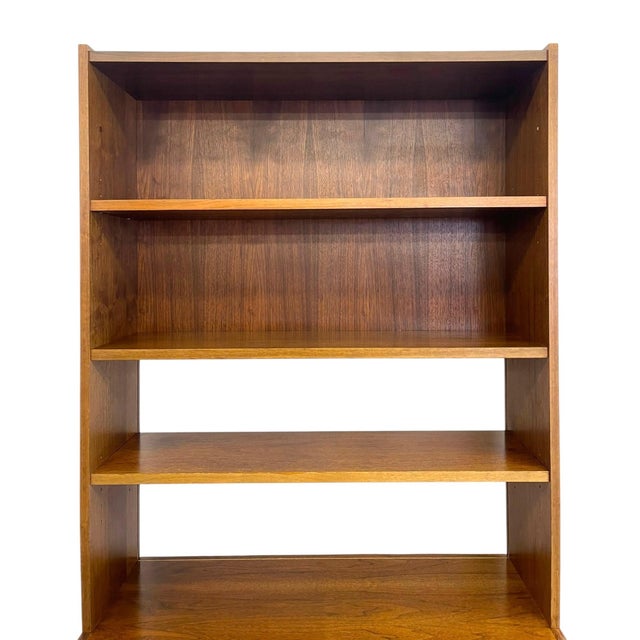 Brown Vintage Mid Century Modern Van Pelt Belgian Cabinet Bookcase Hutch. For Sale - Image 8 of 11