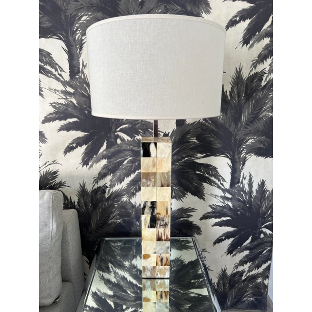 Vintage Tessellated Horn Mosaic Lamp Attributed to Enrique Garcel, C. 1980's For Sale - Image 9 of 12