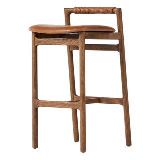 Four Hands Baden Bar Stool, Haven Tobacco Leather For Sale