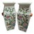 Pair of Chinese Porcelain Celadon Square Vases With Chickens and Roosters For Sale