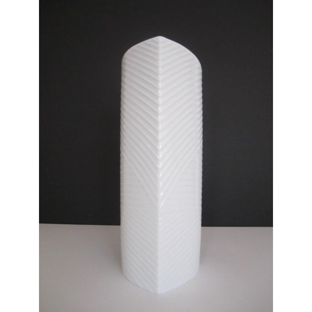 German White Asymmetric Porcelain Ceramic Vase, Germany For Sale - Image 9 of 11