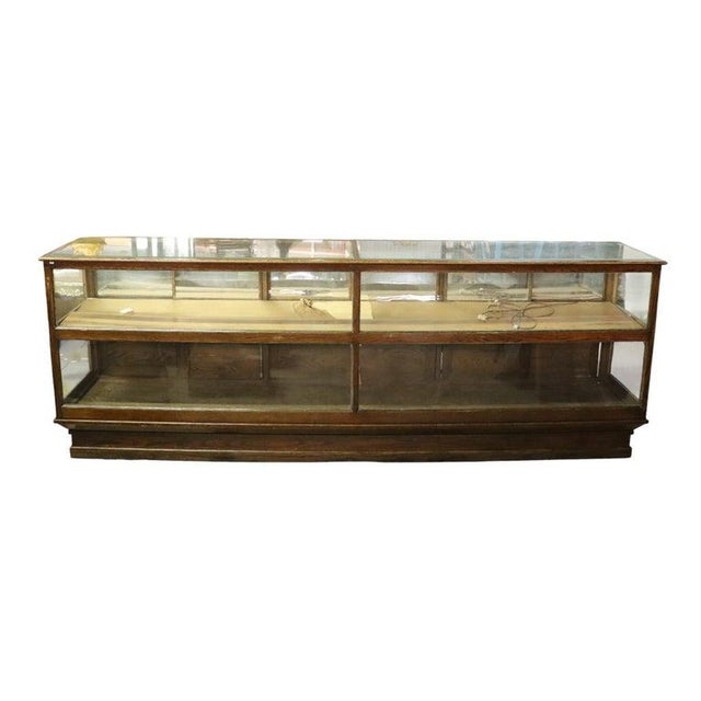1900 - 1909 12-Foot Oak & Glass Country Store Display Cabinet C1900 For Sale - Image 5 of 5